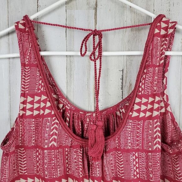 Lucky Brand Geo Print Tank Top Red Size Small - Picture 7 of 8
